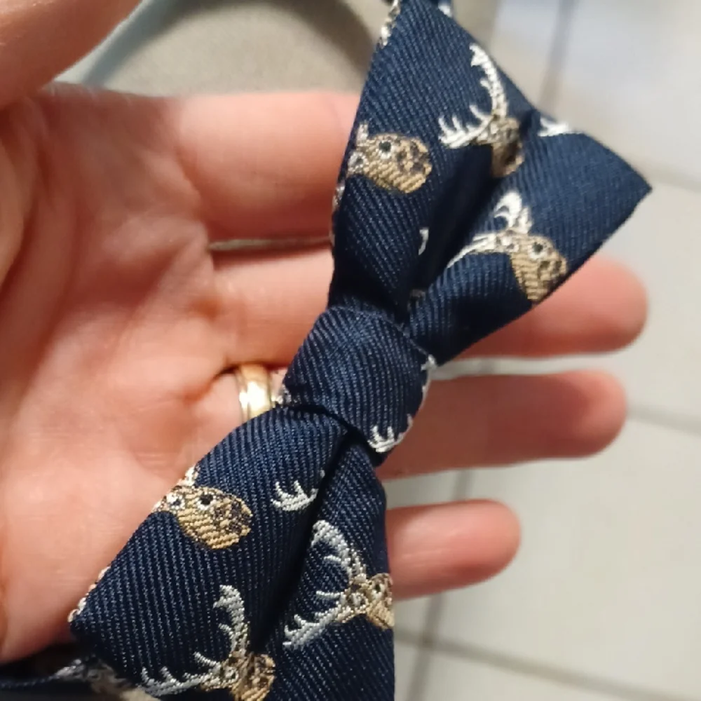 Janie and Jack Dark Blue Bow Tie with Deer Design Size 4 To 8 Great FoChristmas
